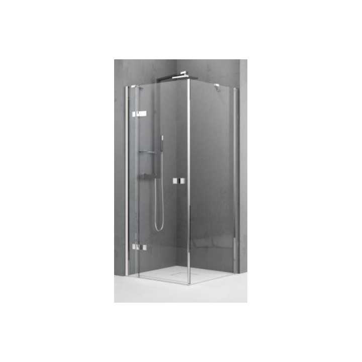 Drzwi dwuczęściowe Novellini Louvre G+F drzwi szer. 87,5 - 90,5 cm, lewe, przezroczyste, chrom- sanitbuy.pl