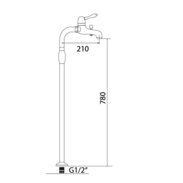 Bateria wannowa wolnostojąca Giulini G. Harmony, chrom- sanitbuy.pl