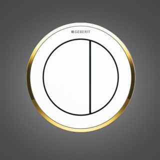 Przycisk uruchamiający do WC Geberit Typ 10 pneumatyczny, czarny/chrom błyszczący, ręczny, dwudzielny, podtynkowy- sanitbuy.pl