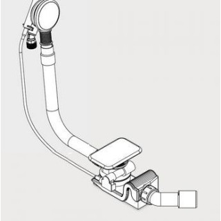 Specjalny zestaw odpływowo-przelewowy Kaldewei Asymmetric Duo KA4060 biały, emalionowana pokrywa i pokrętło- sanitbuy.pl