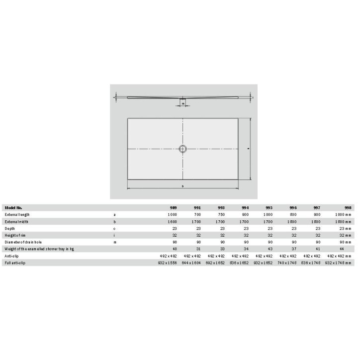 Brodzik prostokątny Kaldewei Scona 160 x 90 x 3,2 cm, biała, rama montażowa FR/ESR II - sanitbuy.pl
