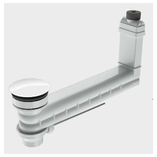 Armatura odpływowo-przelewowa Kaldewei CLOU z cięgnem przy baterii, okrągła pokrywa- sanitbuy.pl