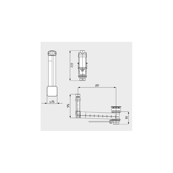 Armatura odpływowo-przelewowa Kaldewei CLOU z cięgnem przy baterii, okrągła pokrywa- sanitbuy.pl