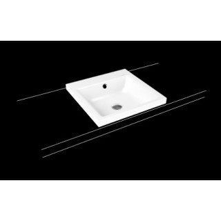 Umywalka wpuszczana w blat Kaldewei Puro 46 x 46 x 14 cm, biała, otwór na baterię, z przelewem, powierzchnia uszlachetniona- san