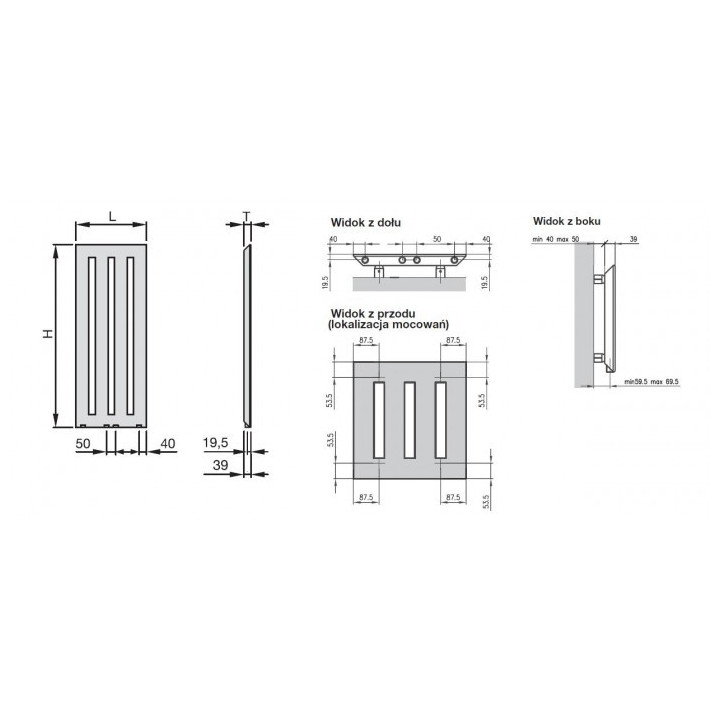 Grzejnik Zehnder Metropolitan MET 80,5 x 40 cm - biały- sanitbuy.pl