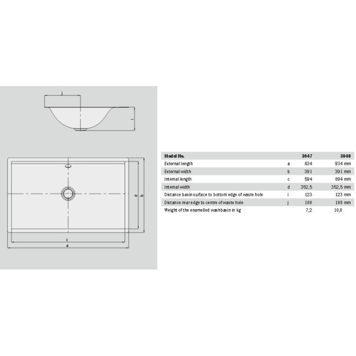 Umywalka nablatowa Kaldewei Silenio 60 x 46 x 12 cm, biała, otwór na baterię, z przelewem, powierzchnia uszlachetniona- sanitbuy