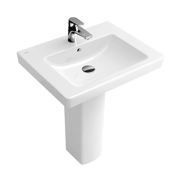 Umywalka prostokątna Villeroy & Boch 2.0 biały alpin CeramicPlus, 55 x 44 cm, do armatury 3-otworowej- sanitbuy.pl