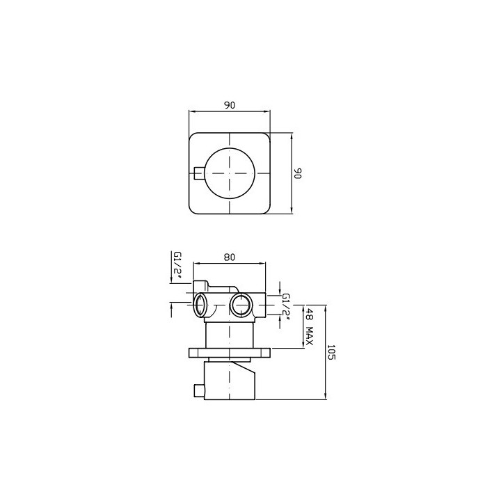 Przełącznik 5-drożny do baterii podtynkowych Zucchetti PAN chrom, do wyjścia 1/2"- sanitbuy.pl