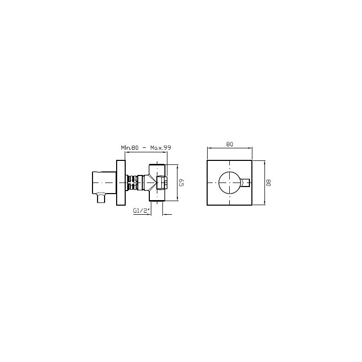 Zawór naścienny Zucchetti PAN 1/2", chrom - sanitbuy.pl
