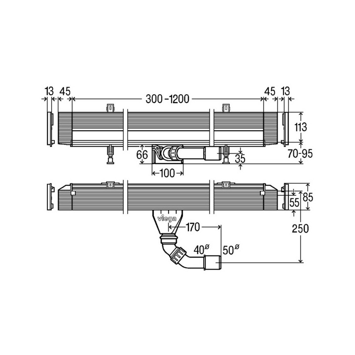 Ruszt do odpływu ściennego Viega Advatix Vario stal nierdzewna, wykończenie błyszczące- sanitbuy.pl