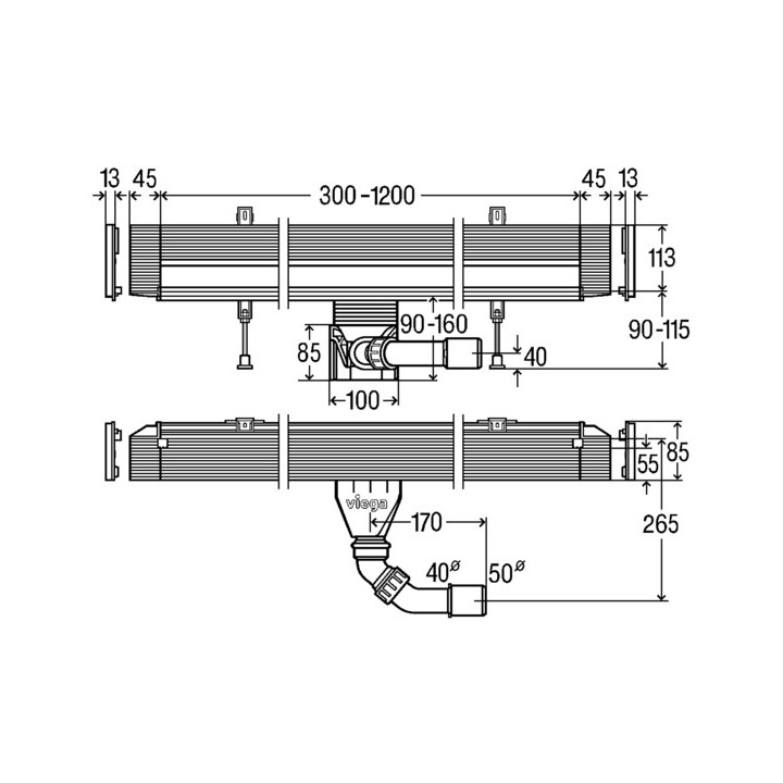 Korpus odpływu ściennego Viega Advatix Vario tworzywo sztuczne, wersja remontowa- sanitbuy.pl