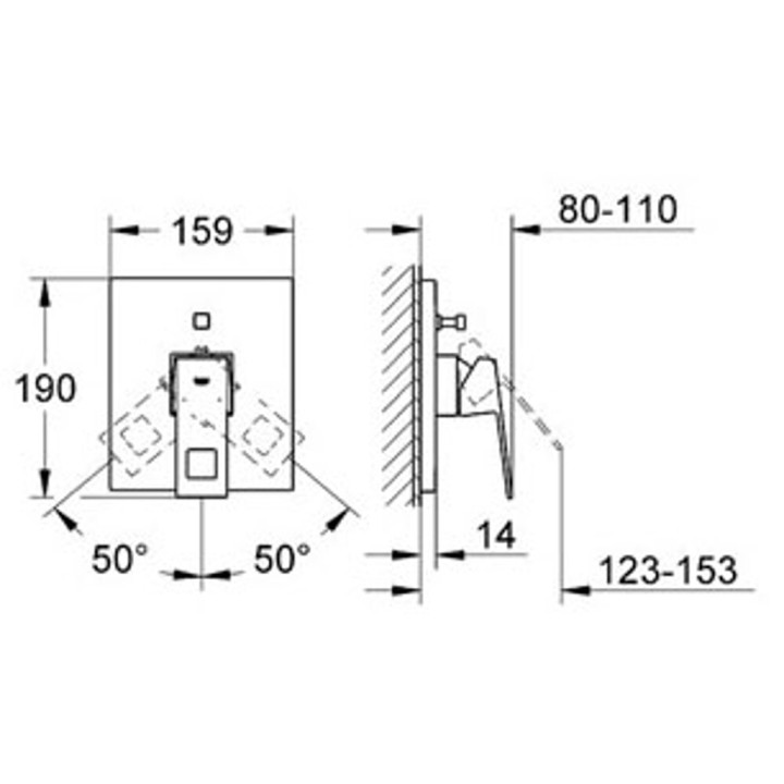 Bateria Grohe Eurocube wannowa podtynkowa- sanitbuy.pl