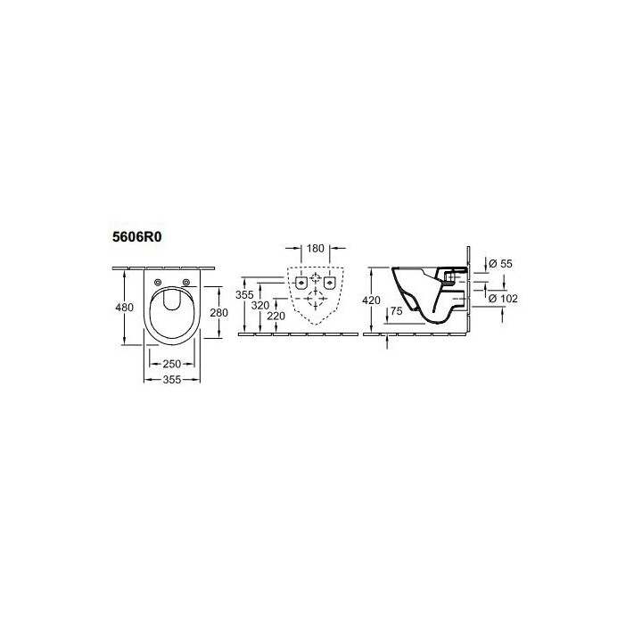 Miska wisząca WC Villeroy & Boch Subway 2.0 biały Alpin CeramicPlus, 48 x 35,5 cm, bez rantu- sanitbuy.pl