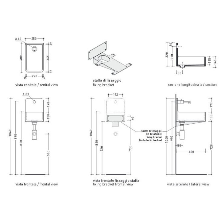 Umywalka wisząca Flaminia Miniwash 25 biały połysk, 25 x 40 x 32 cm- sanitbuy.pl