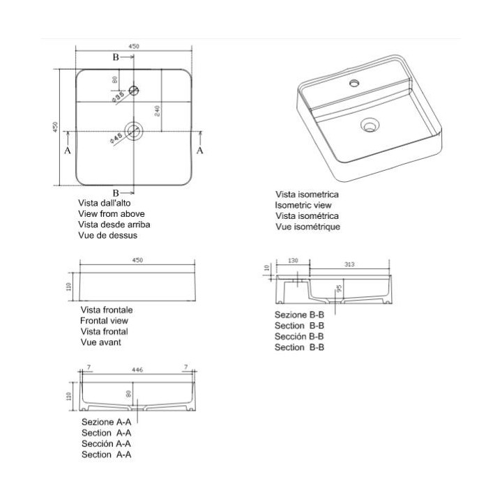 Umywalka nablatowa Galassia SmartB biała, 95 x 45 cm, z otworem na baterię- sanitbuy.pl