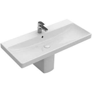 Umywalka meblowa, prostokątna Villeroy & Boch biały Alpin, 100 x 47 x 16,5 cm, przelew, 2 otwory na baterię- sanitbuy.pl