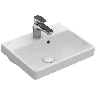 Umywalka wisząca, prostokątna Villeroy & Boch biały Alpin, 55 x 37 x 15,5 cm, bez przelewu, otwór na baterię- sanitbuy.pl