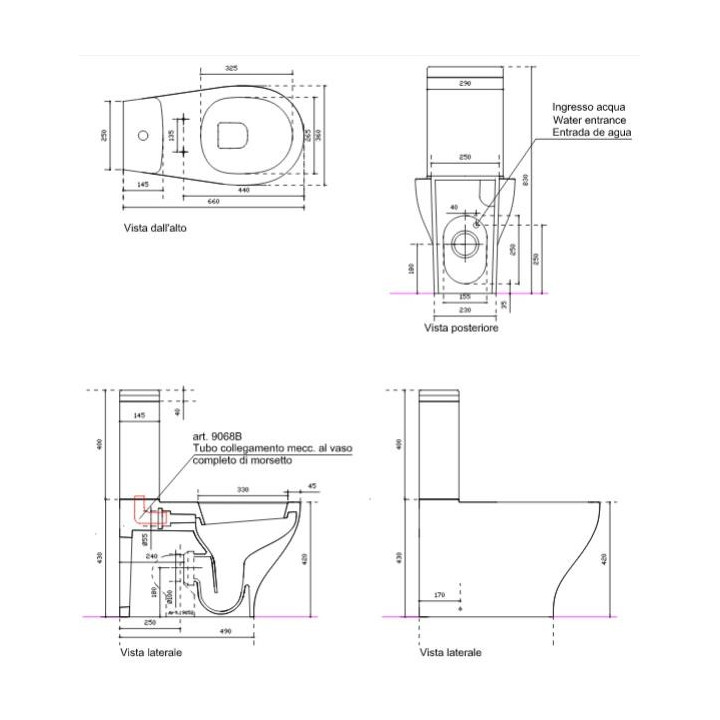 Miska lejowa WC, stojąca Galassia Eden biała, 53 x 36 x 42 cm, odpływ uniwersalny- sanitbuy.pl