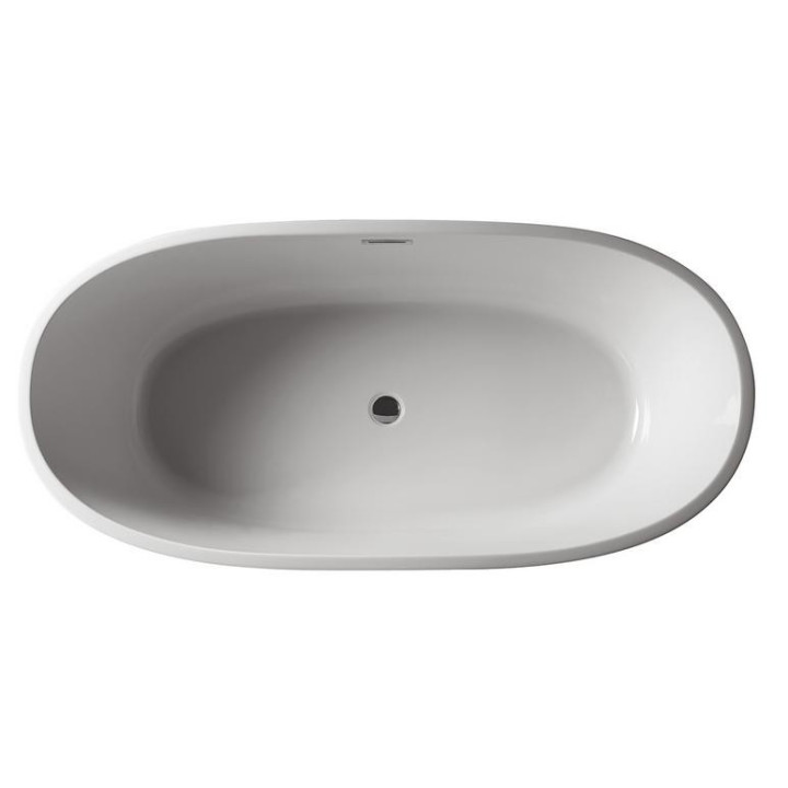 Wanna akrylowa, wolnostojąca Galassia Eden biała, 170 x 82 x 60 cm, z systemem odpływowo-przelewowym- sanitbuy.pl