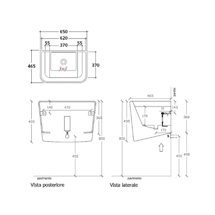 Umywalka wisząca/wpuszczana w blat Galassia Dream biała, 91 x 46 x 18 cm, otwór na baterię- sanitbuy.pl
