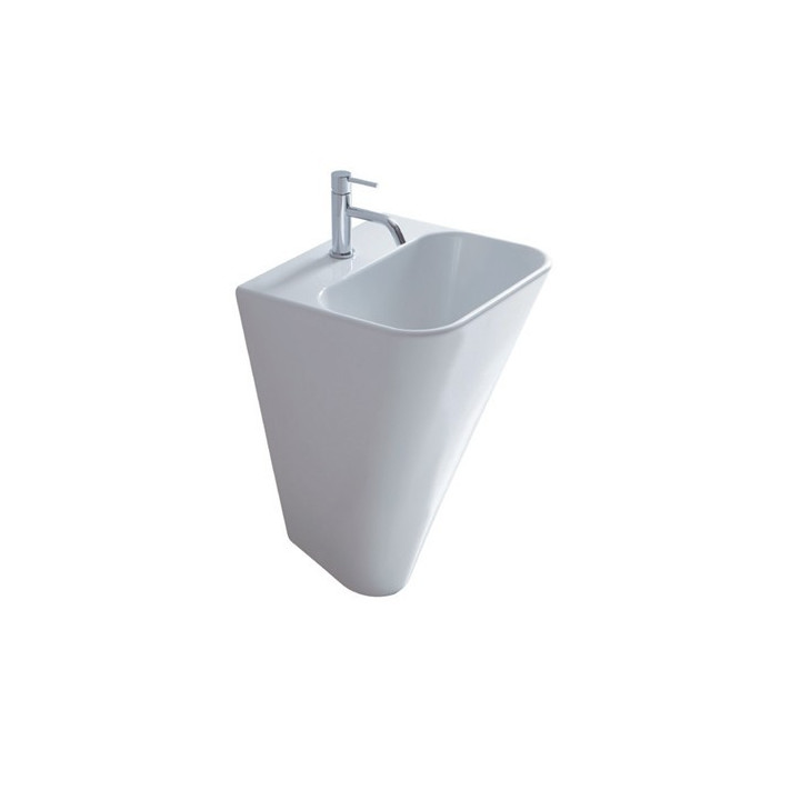 Umywalka zintegrowana z półpostumentem Galassia MEG11 biała, ścienna, 65 x 45 x 50 cm- sanitbuy.pl