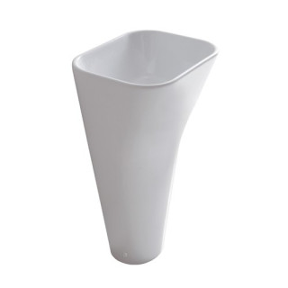 Umywalka zintegrowana z półpostumentem Galassia MEG11 biała, ścienna, 45 x 40 x 59 cm, bez otworu na baterię- sanitbuy.pl