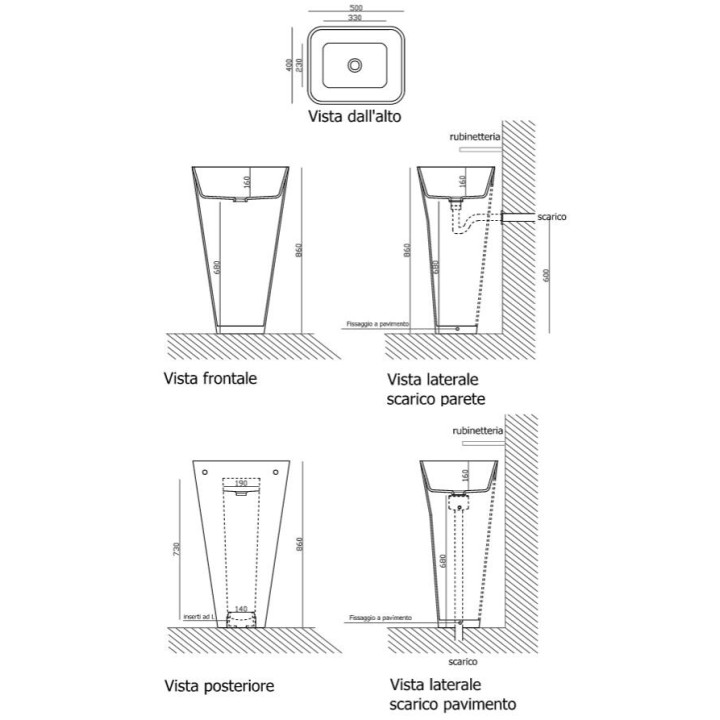 Umywalka zintegrowana z półpostumentem Galassia MEG11 biała, ścienna, 45 x 40 x 59 cm, bez otworu na baterię- sanitbuy.pl
