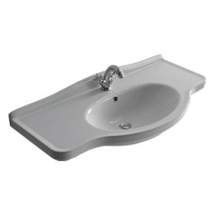 Umywalka wisząca Galassia MEG11 biała, 85 x 44 x 20 cm, bez przelewu, półka z otworem na baterię- sanitbuy.pl