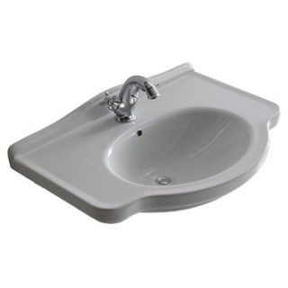 Umywalka wisząca/mocowana na postumencie Galassia MEG11 biała, 95 x 54 cm, przelew, otwór na baterię, retro- sanitbuy.pl