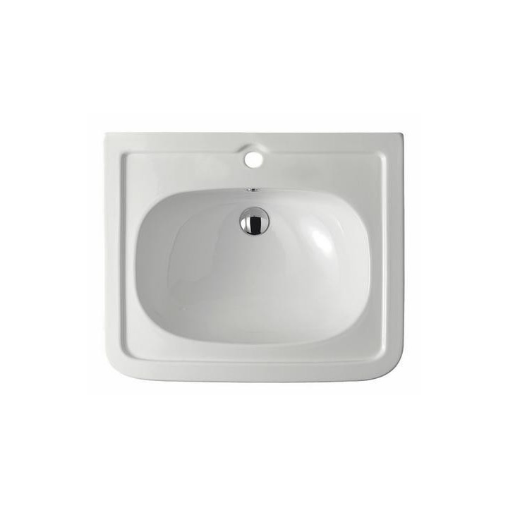 Umywalka wisząca/mocowana na nogach Galassia Ethos biała, 101 x 60 x 27 cm, przelew, otwór na baterię, retro- sanitbuy.pl