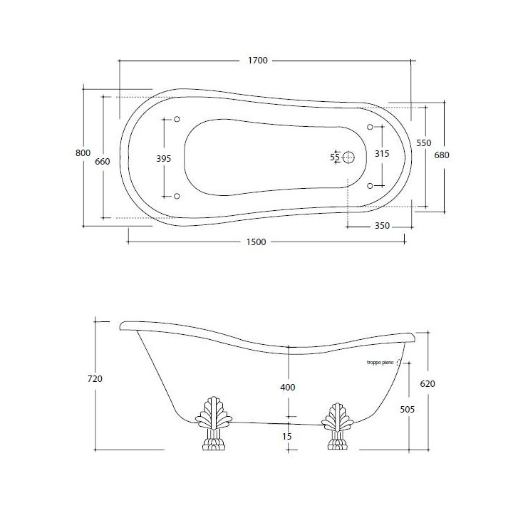 Wanna wolnostojąca Galassia MEG11 188 x 88 cm, pietraluce, biała, zestaw odpływowy, bez przelewu- sanitbuy.pl