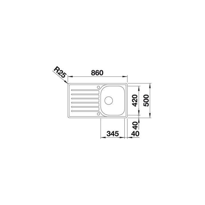 Zlewozmywak stalowy Blanco LANTOS 45 S-IF Salto z korkiem automatycznym- sanitbuy.pl