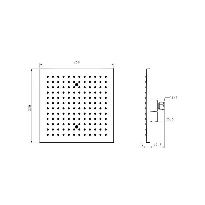 Deszczownica kwadratowa Omnires 25x25 - sanitbuy.pl