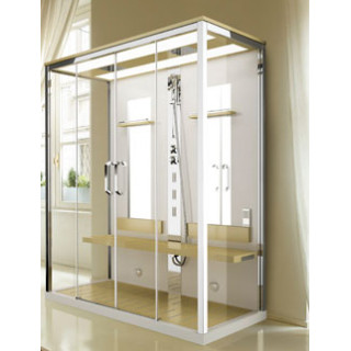 Kabina wielofunkcyjna Novellini Nexis Dual z sauną parową 170x90x235 cm wykończenie białe- sanitbuy.pl