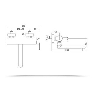 Bateria umywalkowa ścienna Paffoni Ringo- sanitbuy.pl
