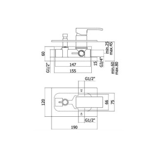 Bateria podtynkowa 2-drożna Paffoni Level- sanitbuy.pl