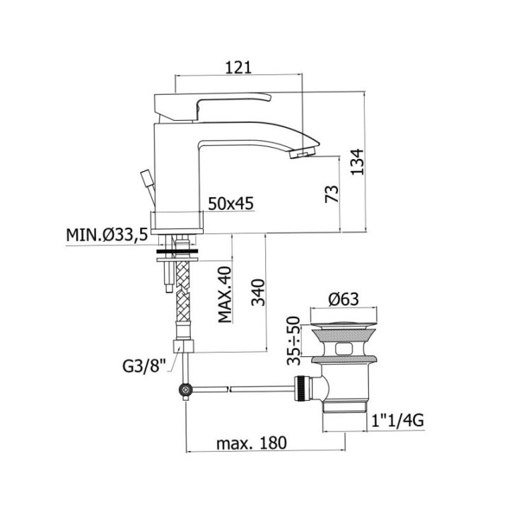 Bateria umywalkowa pionowa Paffoni Level- sanitbuy.pl
