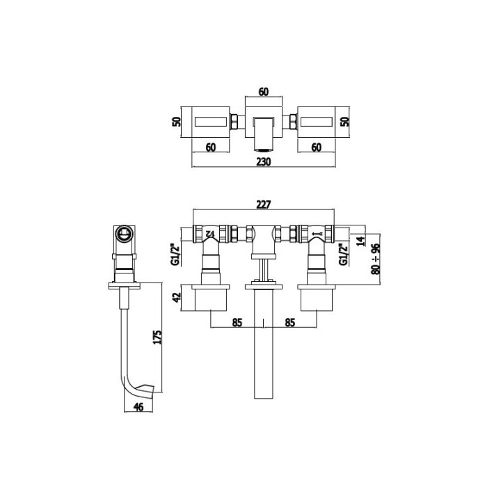 Bateria umywalkowa podtynkowa L-175mm Paffoni Level- sanitbuy.pl