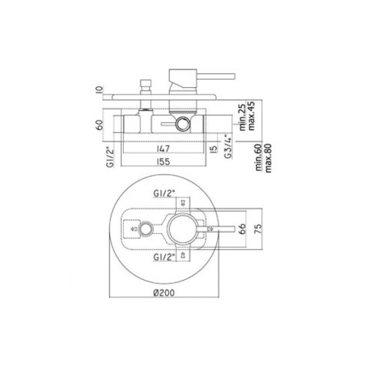 Bateria podtynkowa 2-drożna Paffoni Stick- sanitbuy.pl