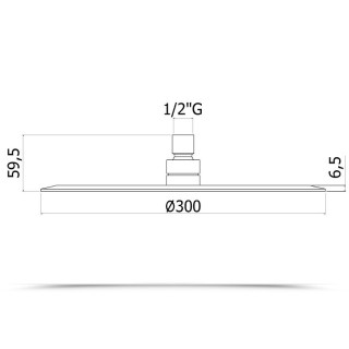 Deszczownica / sito metal średnica 300mm JAMAICA Paffoni Stick - sanitbuy.pl