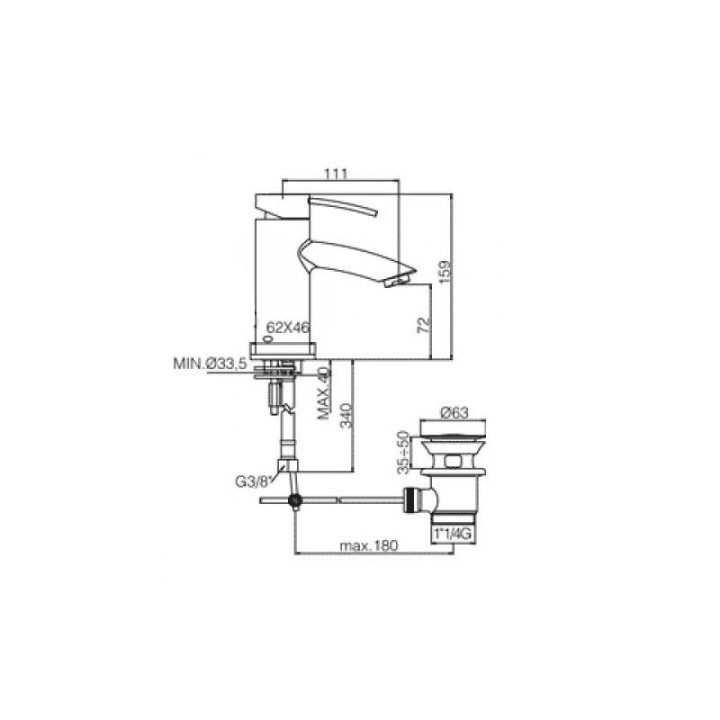 Bateria umywalkowa pionowa Paffoni Berry- sanitbuy.pl