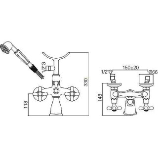 Bateria wannowa ścienna Paffoni Iris - sanitbuy.pl