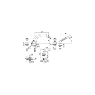 Bateria wannowa 5-otworowa Paffoni Iris- sanitbuy.pl