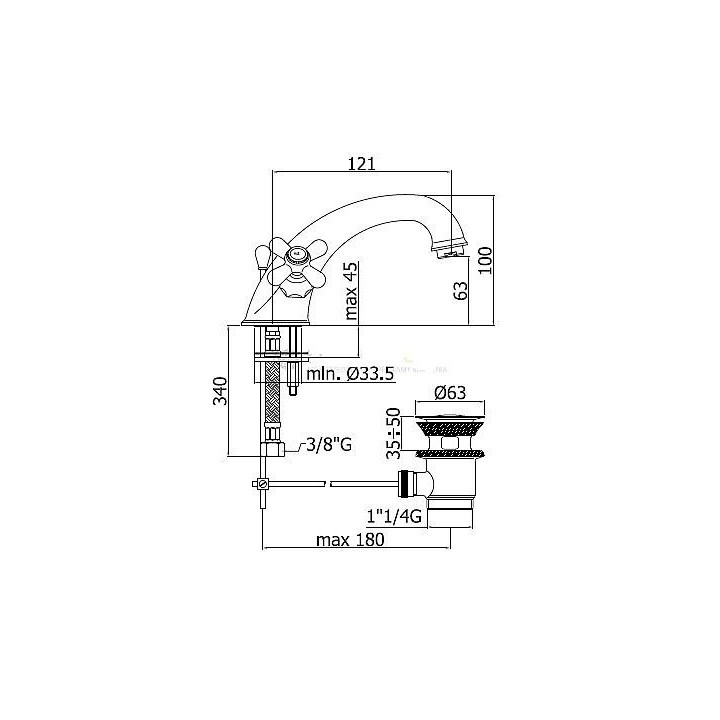 Bateria umywalkowa pionowa Paffoni Iris- sanitbuy.pl