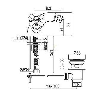 Bateria bidetowa pionowa Paffoni Iris- sanitbuy.pl
