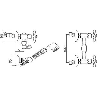 Bateria natryskowa ścienna Paffoni Iris- sanitbuy.pl