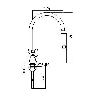 Bateria zlewozmywakowa pionowa Paffoni Iris- sanitbuy.pl