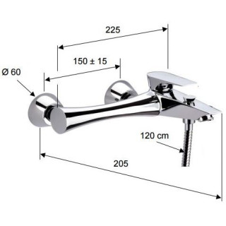 Bateria wannowa ścienna korpus Daniel Diva- sanitbuy.pl