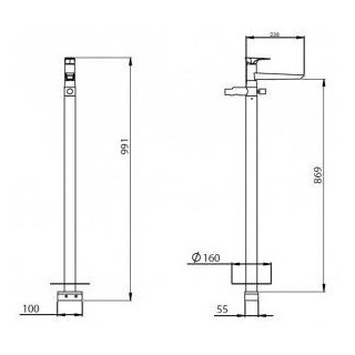 Bateria wannowa wolnostojąca z elementem montażowym Daniel Diva- sanitbuy.pl