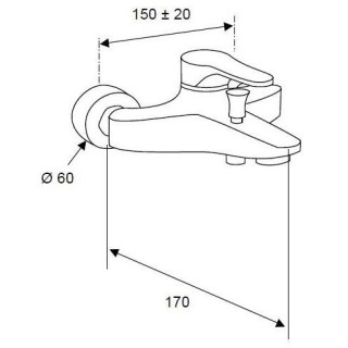 Bateria wannowa ścienna korpus Daniel Omega- sanitbuy.pl